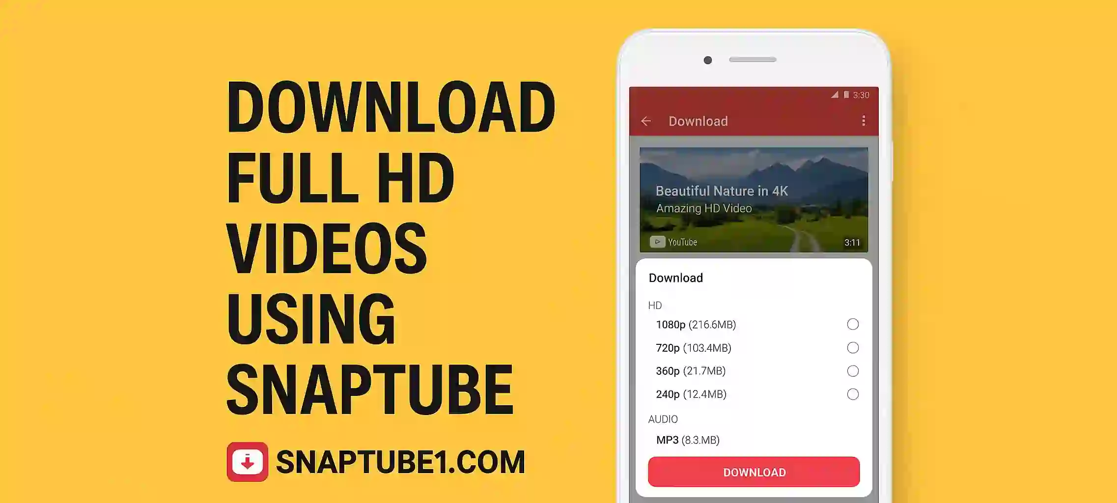 Download Full HD Videos Using Snaptube